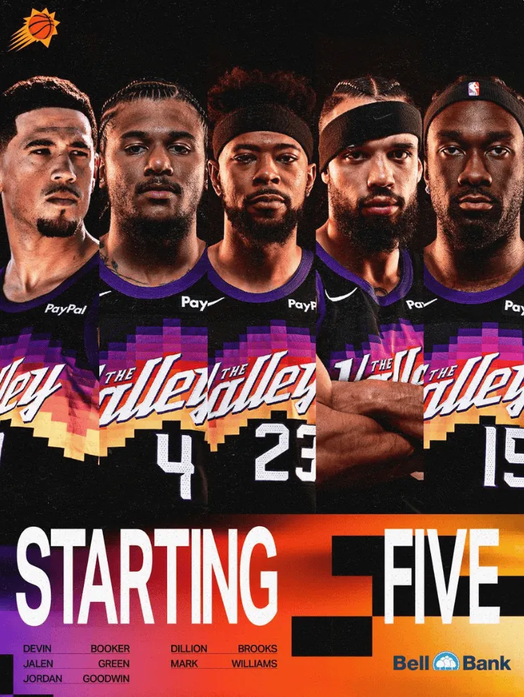 开云app-太阳今日首发：布克、杰伦-格林、古德温、狄龙和马威